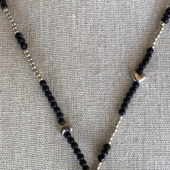 Black Heart Pendant Necklace 17.5 - 20.5 in - Picture 7 of 7